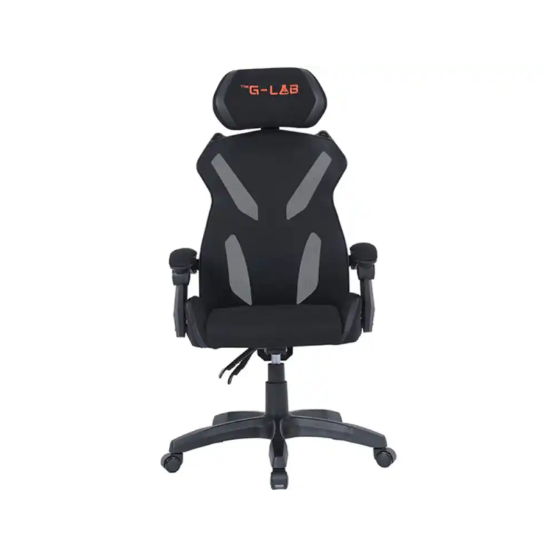 Silla gaming the g-lab ks-barium-black reposapies acolchado malla negra
