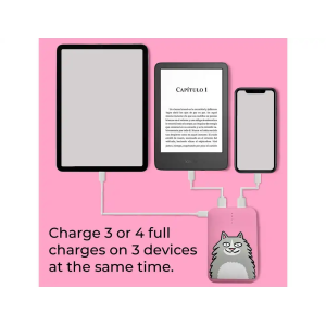 Bateria externa wondee mr. wonderful 10.000 mah gato rosa