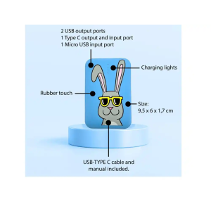 Bateria externa wondee mr. wonderful 10.000 mah conejo gafas sol