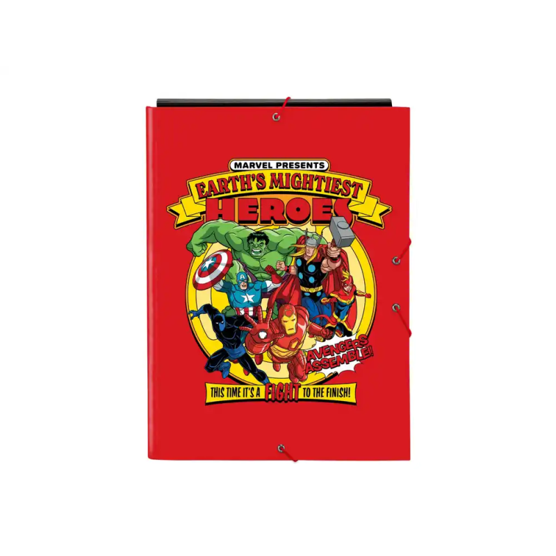 Carpeta carton folio gomas solapas safta avengers