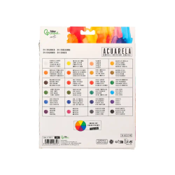 Pintura de acuarela liderpapel caja de 24 tubos de aluminio de 12 ml colores surtidos