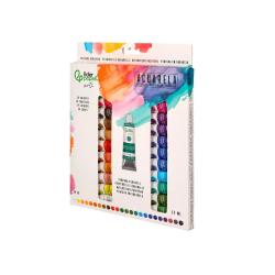 Pintura de acuarela liderpapel caja de 24 tubos de aluminio de 12 ml colores surtidos