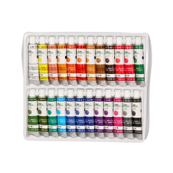 Pintura de acuarela liderpapel caja de 24 tubos de aluminio de 12 ml colores surtidos