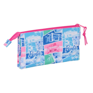 Bolso escolar portatodo safta triple cremallera barbie 120x220x30 mm