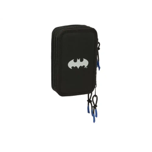 Plumier escolar safta triple cremallera 37 piezas batman 195x125x55 mm