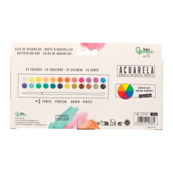 Acuarela liderpapel 24 colores con pincel estuche metalico