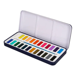 Acuarela liderpapel 24 colores con pincel estuche metalico
