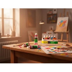 Tempera liderpapel en tubo de alumino de 12 ml estuche de 5 tubos colores primarios