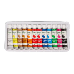 Pintura gouache/tempera liderpapel caja de 12 tubos de aluminio de 12 ml colores surtidos