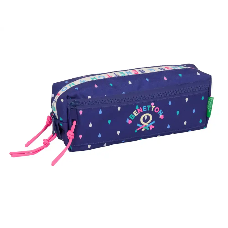 Bolso escolar portatodo safta triple pequeño con goma elastica benetton drop 85x220x60 mm