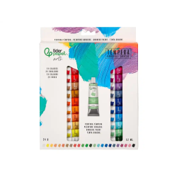 Pintura gouache/tempera liderpapel caja de 24 tubos de aluminio de 12 ml colores surtidos