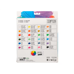 Pintura gouache/tempera liderpapel caja de 24 tubos de aluminio de 12 ml colores surtidos