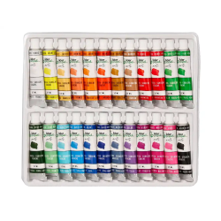Pintura gouache/tempera liderpapel caja de 24 tubos de aluminio de 12 ml colores surtidos