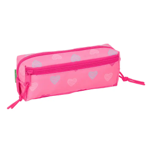 Bolso escolar portatodo safta triple pequeño con goma elastica benetton heart 85x220x60 mm