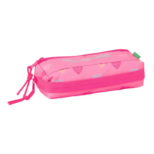 Bolso escolar portatodo safta triple pequeño con goma elastica benetton heart 85x220x60 mm