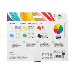 Pintura gouache/tempera liderpapel caja de 6 tubos de plastico de 75 ml colores surtidos