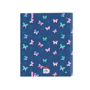Carpeta con recambio safta din a4 cuadro 5 mm con goma y separadores blackfit8 mariposas