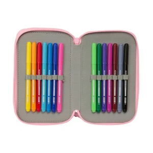Plumier escolar safta triple cremallera 37 piezas blackfit8 mariposas 195x125x55 mm