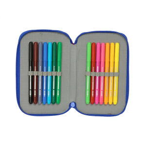 Plumier escolar safta doble cremallera pequeño 29 piezas cars 195x125x40 mm