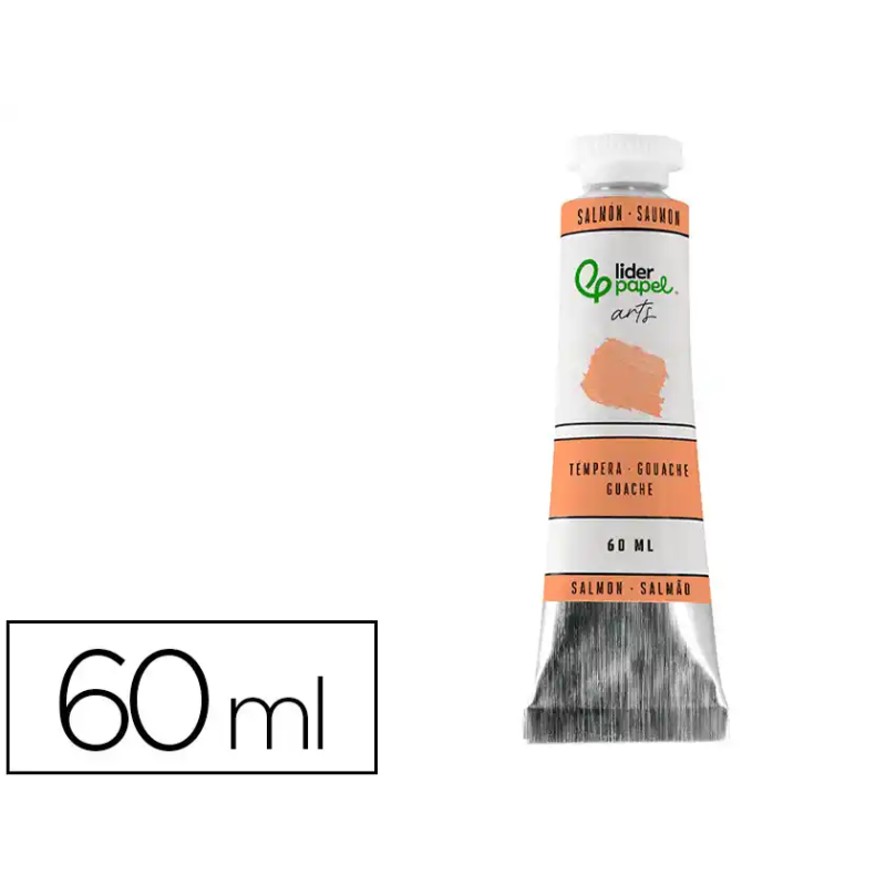 Pintura gouache/tempera liderpapel tubo de aluminio de 60 ml color salmon