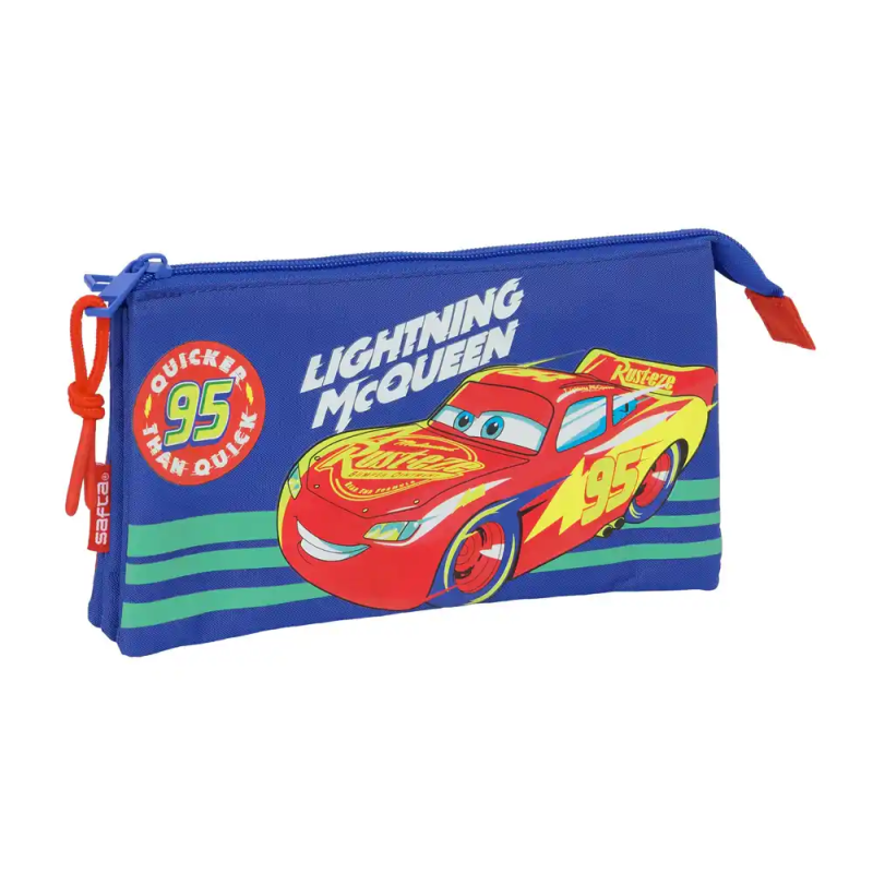 Bolso escolar portatodo safta triple cremallera cars 120x220x30 mm