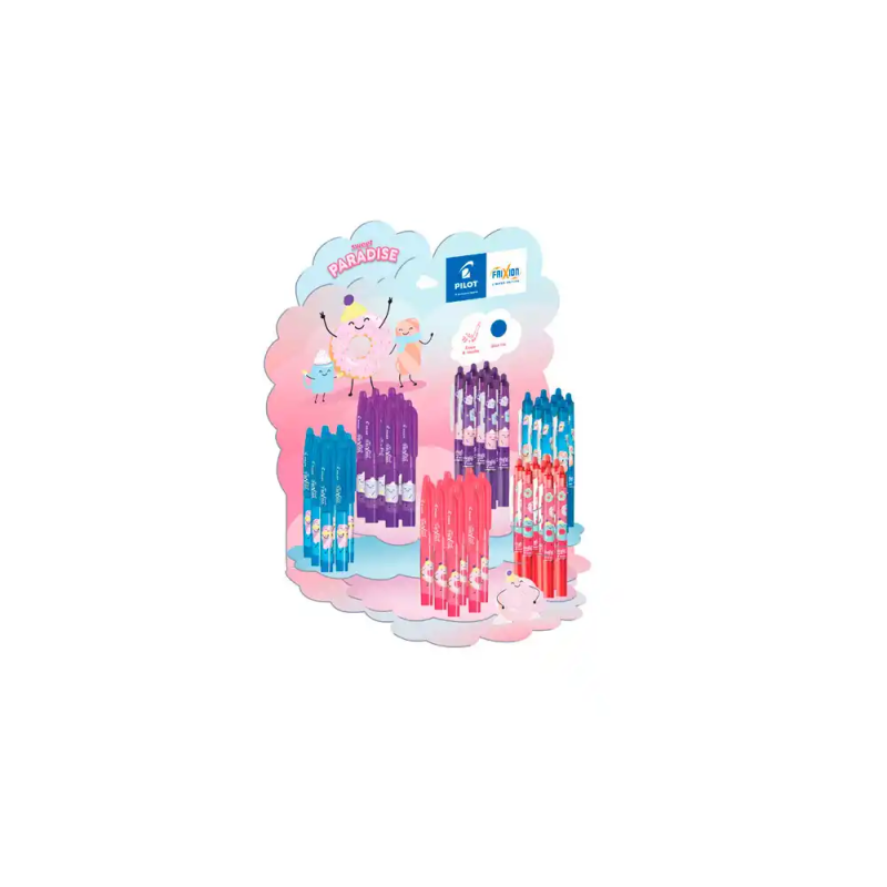 Boligrafo pilot frixion ball/clicker borrable fancy sweet paradise expositor de 48 unidades colores surtidos