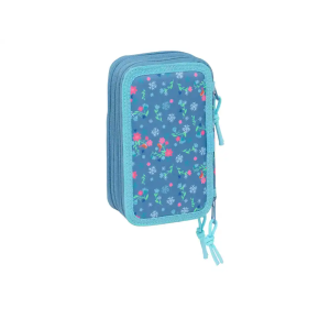 Plumier escolar safta triple cremallera 37 piezas frozen 195x125x55 mm