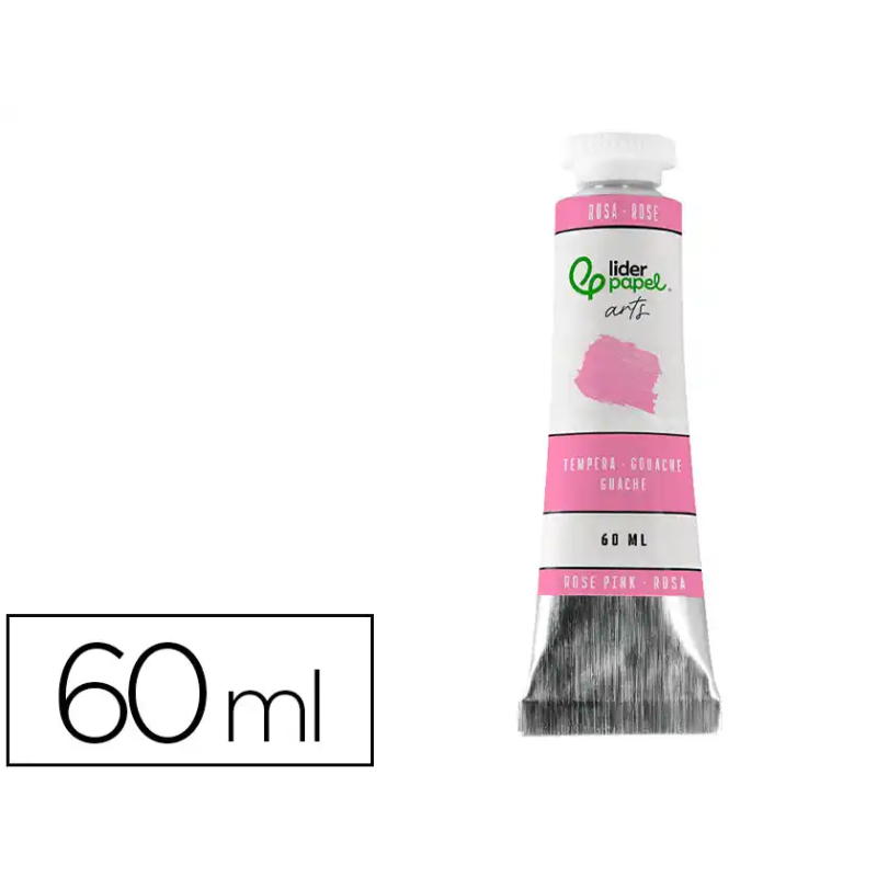 Pintura gouache/tempera liderpapel tubo de aluminio de 60 ml color rosa