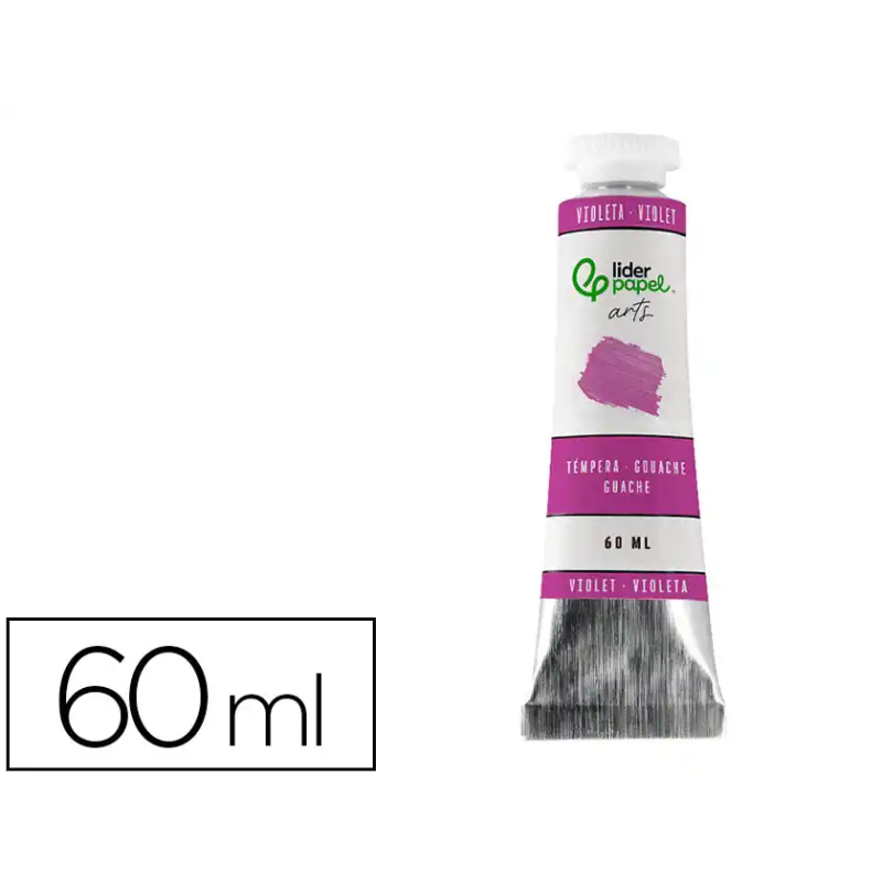 Pintura gouache/tempera liderpapel tubo de aluminio de 60 ml color violeta