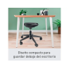 Taburete leitz ergo con asiento triangular 5 ruedas giratorias regulable en altura hasta 59 cm negro