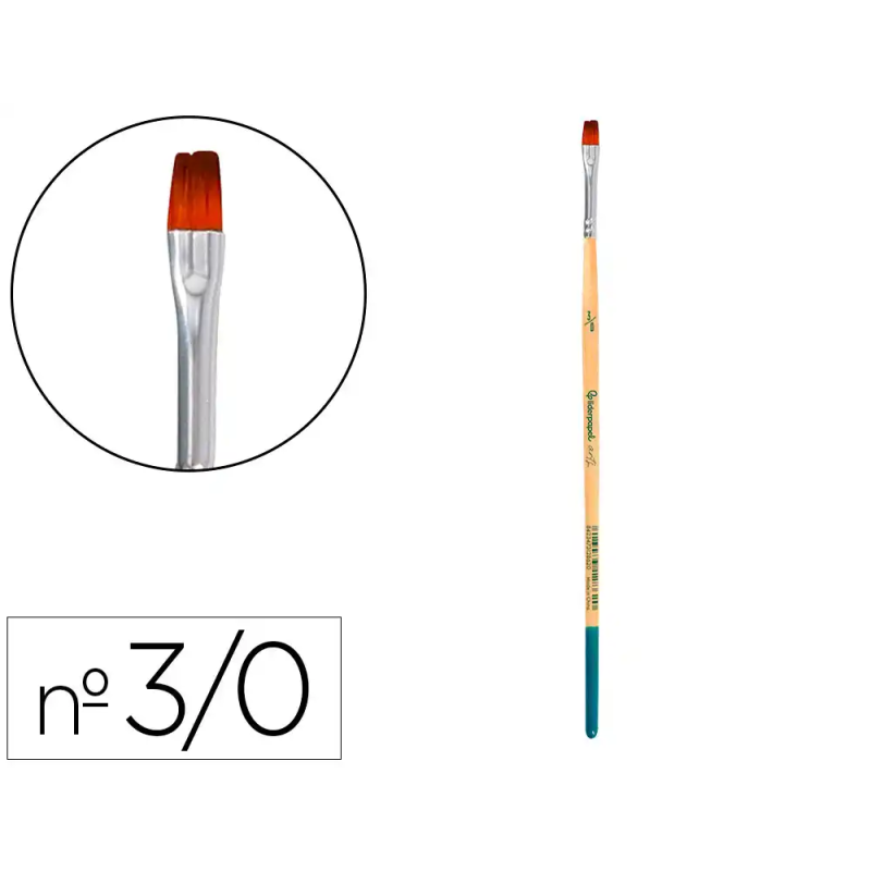 Pincel para pintura acrilica y acuarela liderpapel n 000 punta plana de pelo sintetico certificado fsc