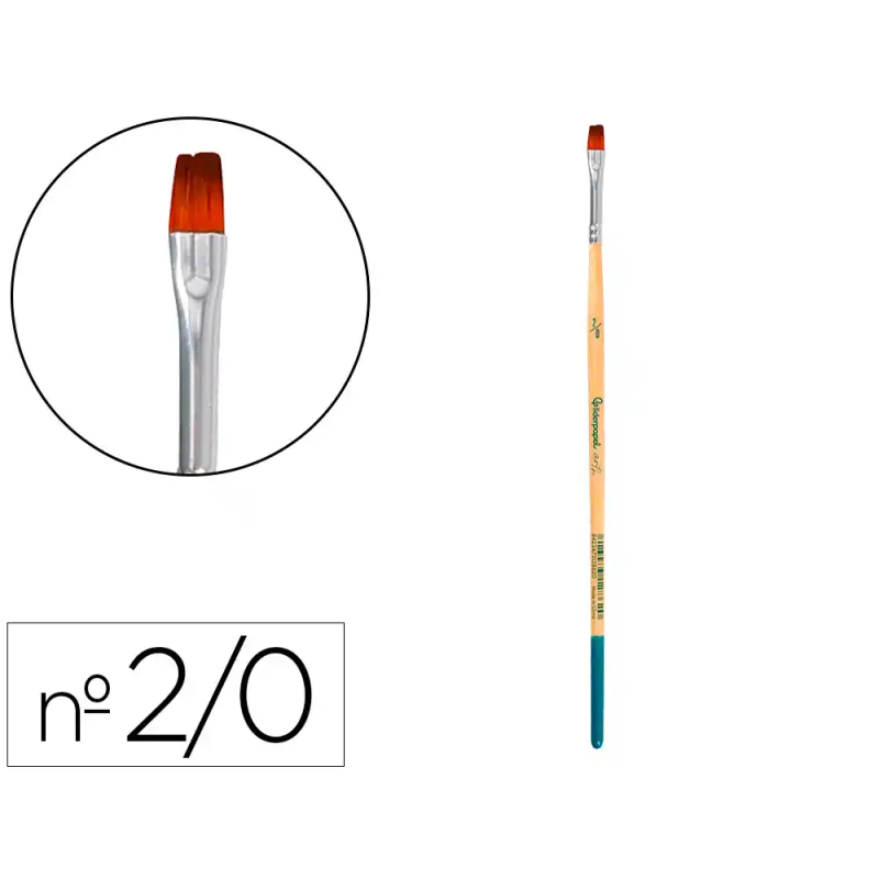 Pincel para pintura acrilica y acuarela liderpapel n 00 punta plana de pelo sintetico certificado fsc