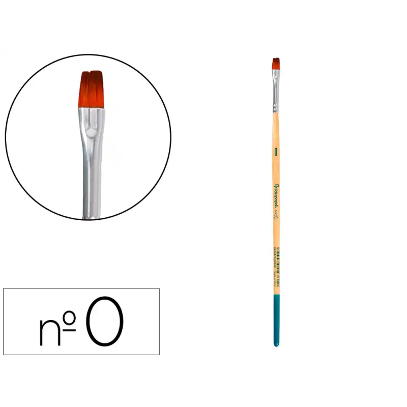 Pincel para pintura acrilica y acuarela liderpapel n 0 punta plana de pelo sintetico certificado fsc