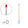 Pincel para pintura acrilica y acuarela liderpapel n 0 punta plana de pelo sintetico certificado fsc