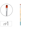 Pincel para pintura acrilica y acuarela liderpapel n 1 punta plana de pelo sintetico certificado fsc