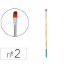 Pincel para pintura acrilica y acuarela liderpapel n 2 punta plana de pelo sintetico certificado fsc