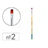 Pincel para pintura acrilica y acuarela liderpapel n 2 punta plana de pelo sintetico certificado fsc