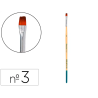 Pincel para pintura acrilica y acuarela liderpapel n 3 punta plana de pelo sintetico certificado fsc