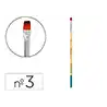 Pincel para pintura acrilica y acuarela liderpapel n 3 punta plana de pelo sintetico certificado fsc