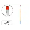 Pincel para pintura acrilica y acuarela liderpapel n 5 punta plana de pelo sintetico certificado fsc