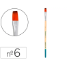 Pincel para pintura acrilica y acuarela liderpapel n 6 punta plana de pelo sintetico certificado fsc