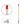 Pincel para pintura acrilica y acuarela liderpapel n 6 punta plana de pelo sintetico certificado fsc