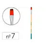 Pincel para pintura acrilica y acuarela liderpapel n 7 punta plana de pelo sintetico certificado fsc
