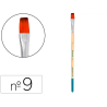 Pincel para pintura acrilica y acuarela liderpapel n 9 punta plana de pelo sintetico certificado fsc