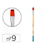 Pincel para pintura acrilica y acuarela liderpapel n 9 punta plana de pelo sintetico certificado fsc