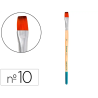 Pincel para pintura acrilica y acuarela liderpapel n 10 punta plana de pelo sintetico certificado fsc