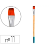 Pincel para pintura acrilica y acuarela liderpapel n 11 punta plana de pelo sintetico certificado fsc