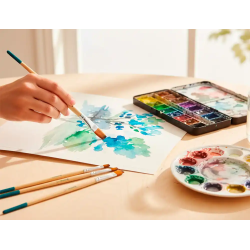 Pincel para pintura acrilica y acuarela liderpapel n 12 punta plana de pelo sintetico certificado fsc