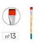 Pincel para pintura acrilica y acuarela liderpapel n 13 punta plana de pelo sintetico certificado fsc