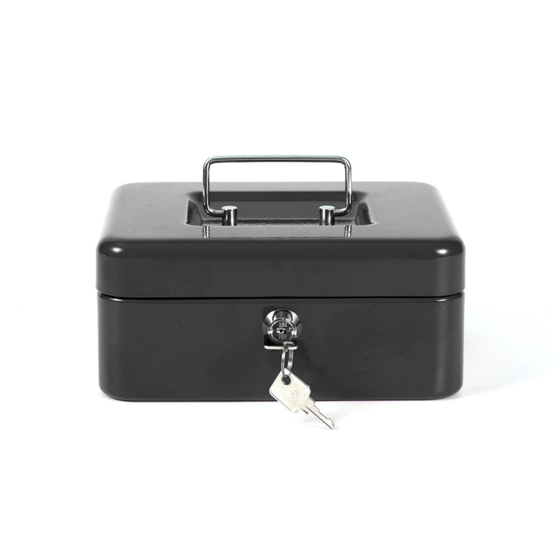 Caja caudales q-connect 8/' 200x160x90 mm negra con portamonedas